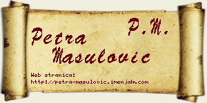 Petra Mašulović vizit kartica